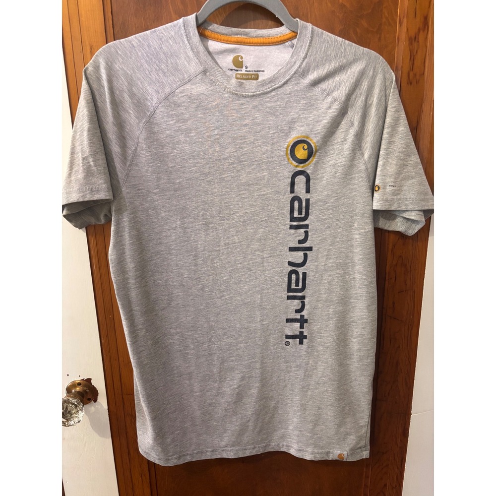 Carhartt Mens Relaxed Fit Graphic T-Shirt Gray Heather Short Sleeve Small